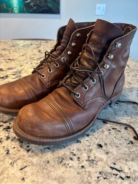 Red Wing Iron Ranger Brown Leather Lace-Up Work Boots